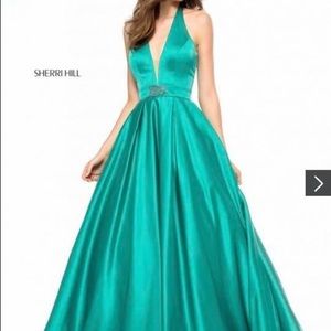 Turquoise Sherri Hill ballgown size 2